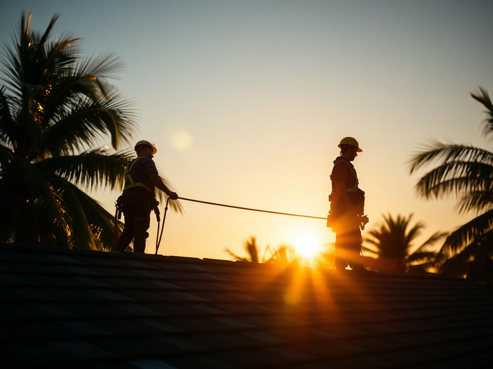 Equipo de techado de Florida Roof Construction trabajando